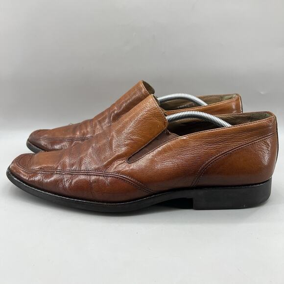 Michael Toschi Mario Side Gore Loafers Men’s Size 12 Brown Leather Slip On Shoes - Picture 3 of 11